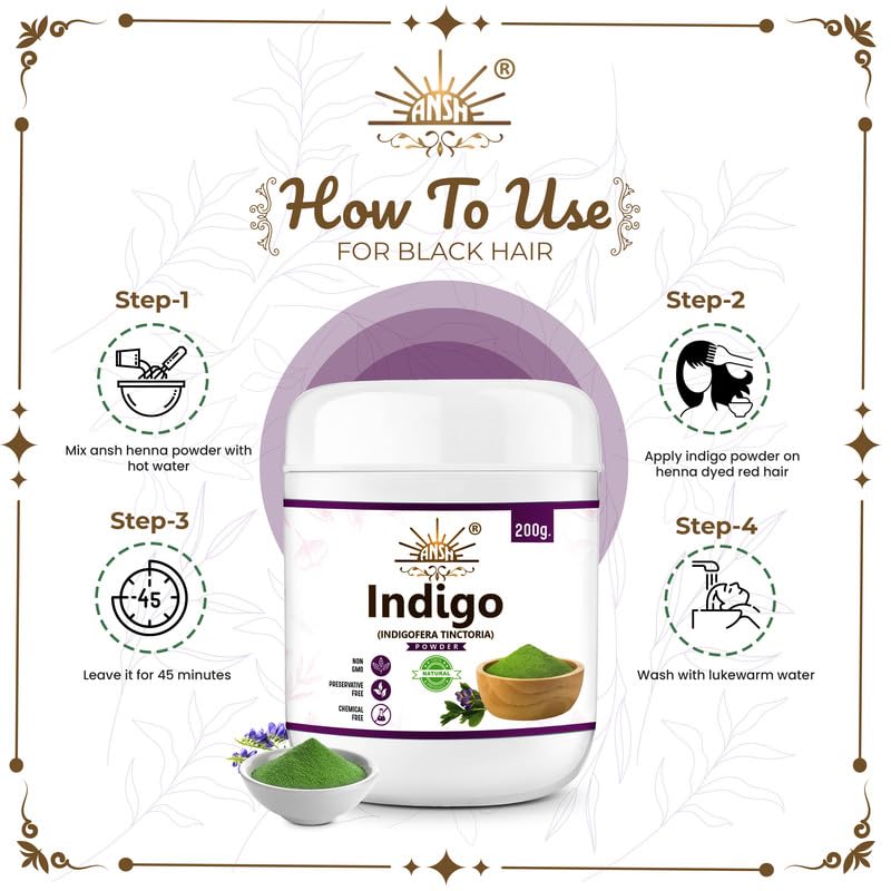 Indigo powder experienced for black hair, 200 grams Indigo powder experienced for black hair, 200 grams