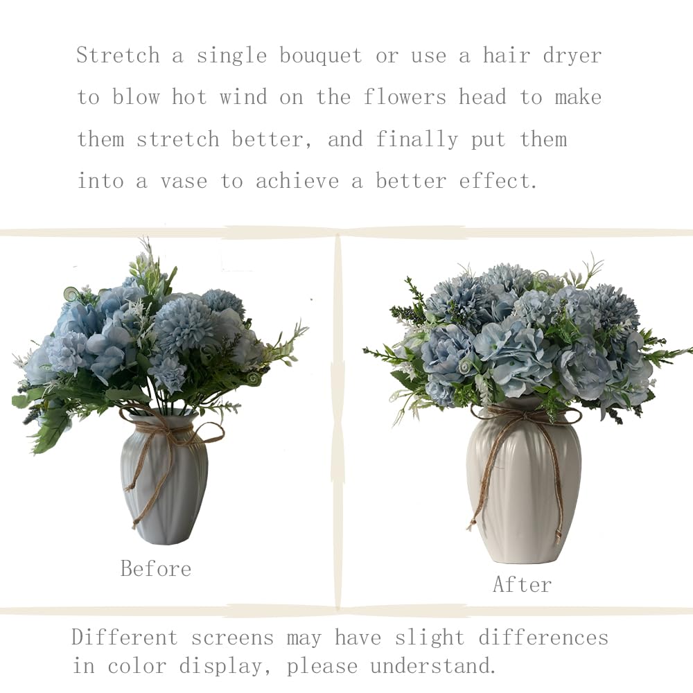 JARELING Bouquet De Pivoines Artificielles Dans Un Vase, Bouquet De Pivoines Artificielles En Soie Avec Vase, Arrangement De Fleurs Artificielles Pour Décoration De Maison, Table, Salle à Manger