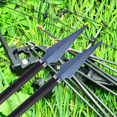 Maifield Broadheads One Piece Broad Head Archery Arrow Head 100/150 Grains 12PCS Screw-in Traditional Outdoor Hunting Tips Compatible for Crossbow and Compound Bow Arrow Shaft (150gr Light Blue) - Thumbnail 6