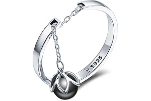 Dangling Black Pearl Rings for Women - Enchanting Statement Pieces