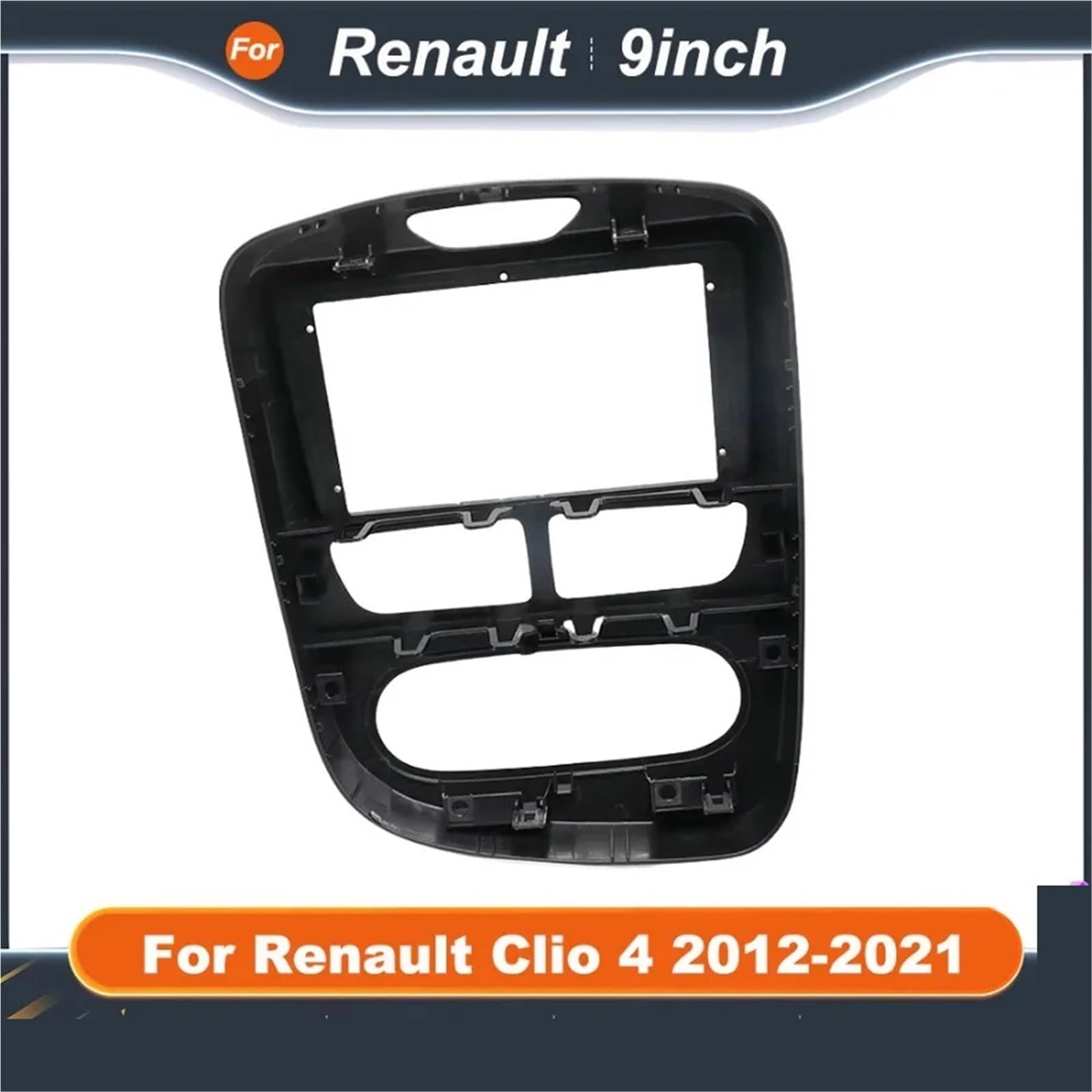 Juego de instalación de Radio Marco de Radio Coche 9 Pulgadas Compatible con Renault Clio 4 (2012-2021), Kit instalación Panel Tablero Audi Canbus(A Frame Cable Canbus)