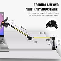 Vista 2 de Soporte de micrófono ST3 Soporte de brazo de brazo de escritorio soporte de micrófono, con clip mejorado para micrófono, adecuado para micrófono
