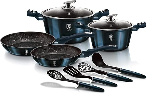Berlinger Haus 10 Pieces Marble Coating Cookware Set - Aquamarine Edition