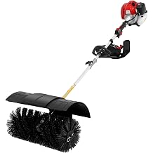 2.3HP 52CC Grass Brush Lawn Cleaner Machine, Electric Power Broom Sweeper Cleaning Tool Gas Powered, for Grass Driveway Street