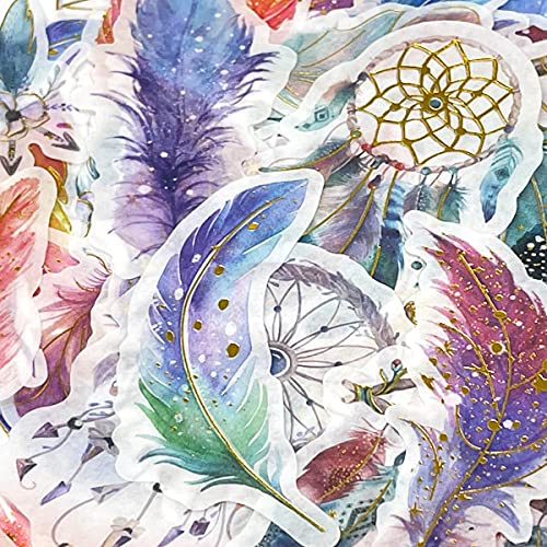 Allydrew Decorative Scrapbooking Washi Stickers, Diy Crafts For Stationery, Diary, Card Making (60 Pcs), Gold Foil 3 (Feathers) #TOP2