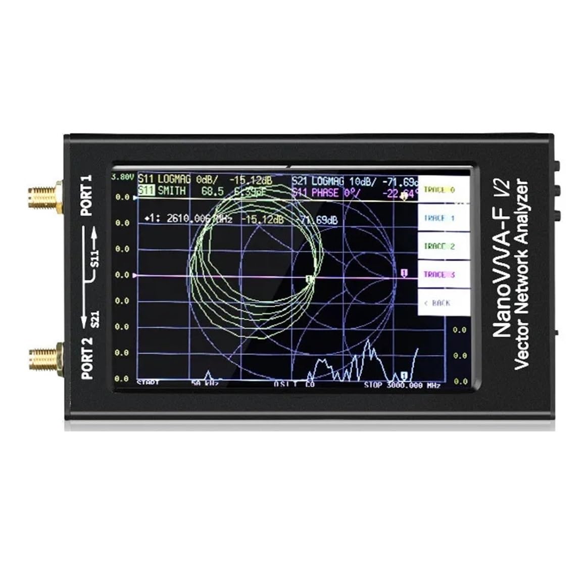 Analizador de red, Analizador De Red Vectorial 3 GHz Pantalla Táctil 4,3"