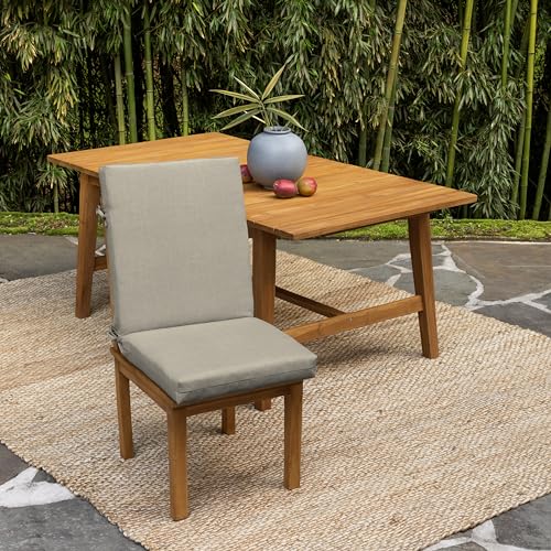 Image of Arden 2-Pack earthFIBER Outdoor Patio Dining Chair Cushion, 20 x 44, Rain-Proof Seat Pad, Fade-Resistant Outdoor Cushion Sandbar Taupe Texture