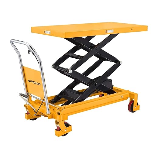 APOLLOLIFT Double Scissor Hydraulic Lift Table/Cart 1760lbs Capacity 59" Lifting Height