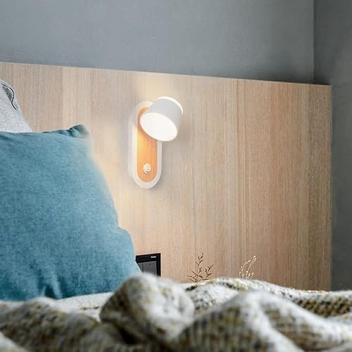 Miniatura 5 de Lámpara de pared LED ajustable de 7 W, apliques de pared con interruptor, luz cálida, 3000 K, lámpara acrílica de metal creativo, lámpara de pared