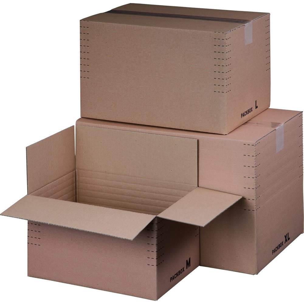 PROREGAL Mega Deal 20x Automatikbodenkarton A3+ | LxBxH 475x310x155-310 mm | variable Höhe | wiederverschließbar | braun | Automatikkarton Versandkarton