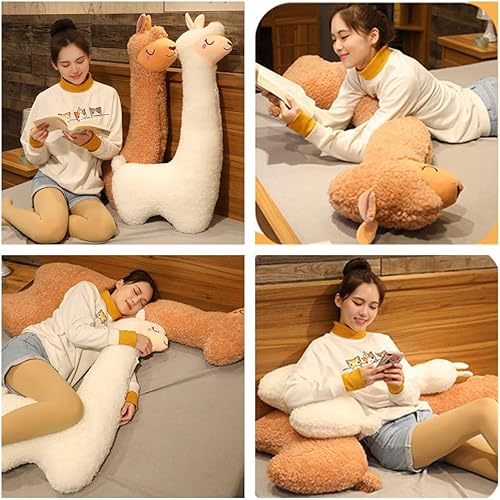Miniatura 5 de Almohada de felpa de llama, almohada gigante de felpa de alpaca de cuerpo largo, juguete de peluche suave de alpaca, regalo de cumpleaños de Navidad