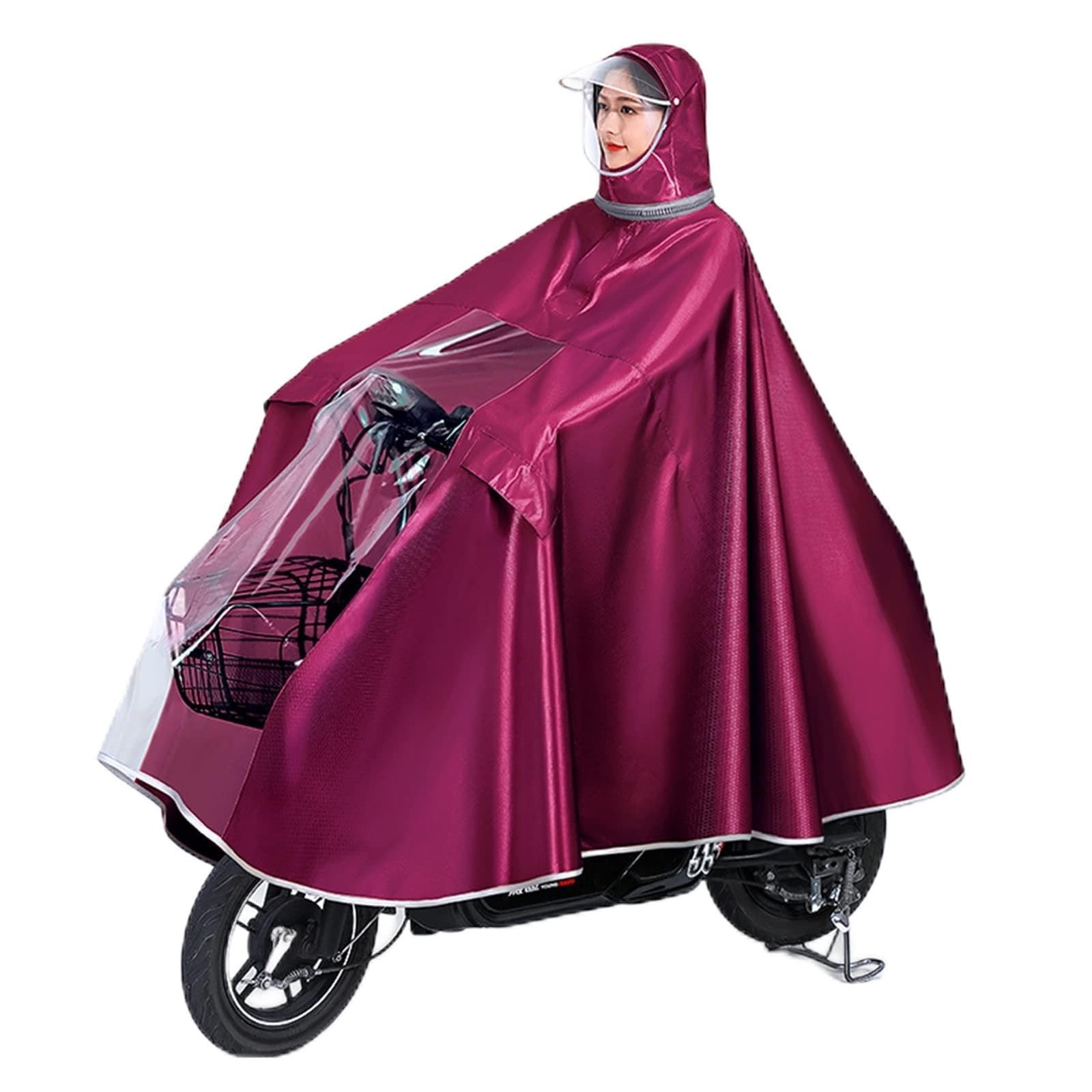 Imperméable de cyclisme, pluie à capuche for vélo, électrique, scooter(Red,M)