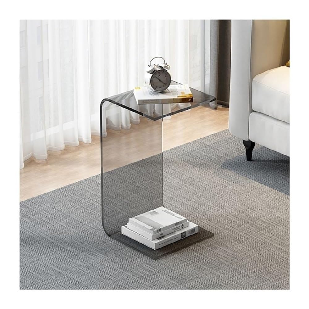 Acrylic End Table, C Shaped Coffee Table Elegant Clear Side Table
