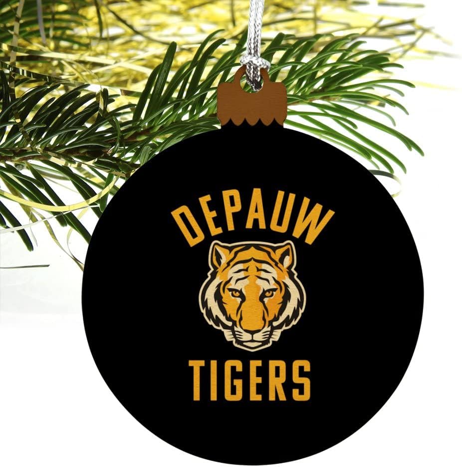 GRAPHICS & MORE DePauw University Tigers Logo Wood Christmas Tree Holiday Ornament - Image 4