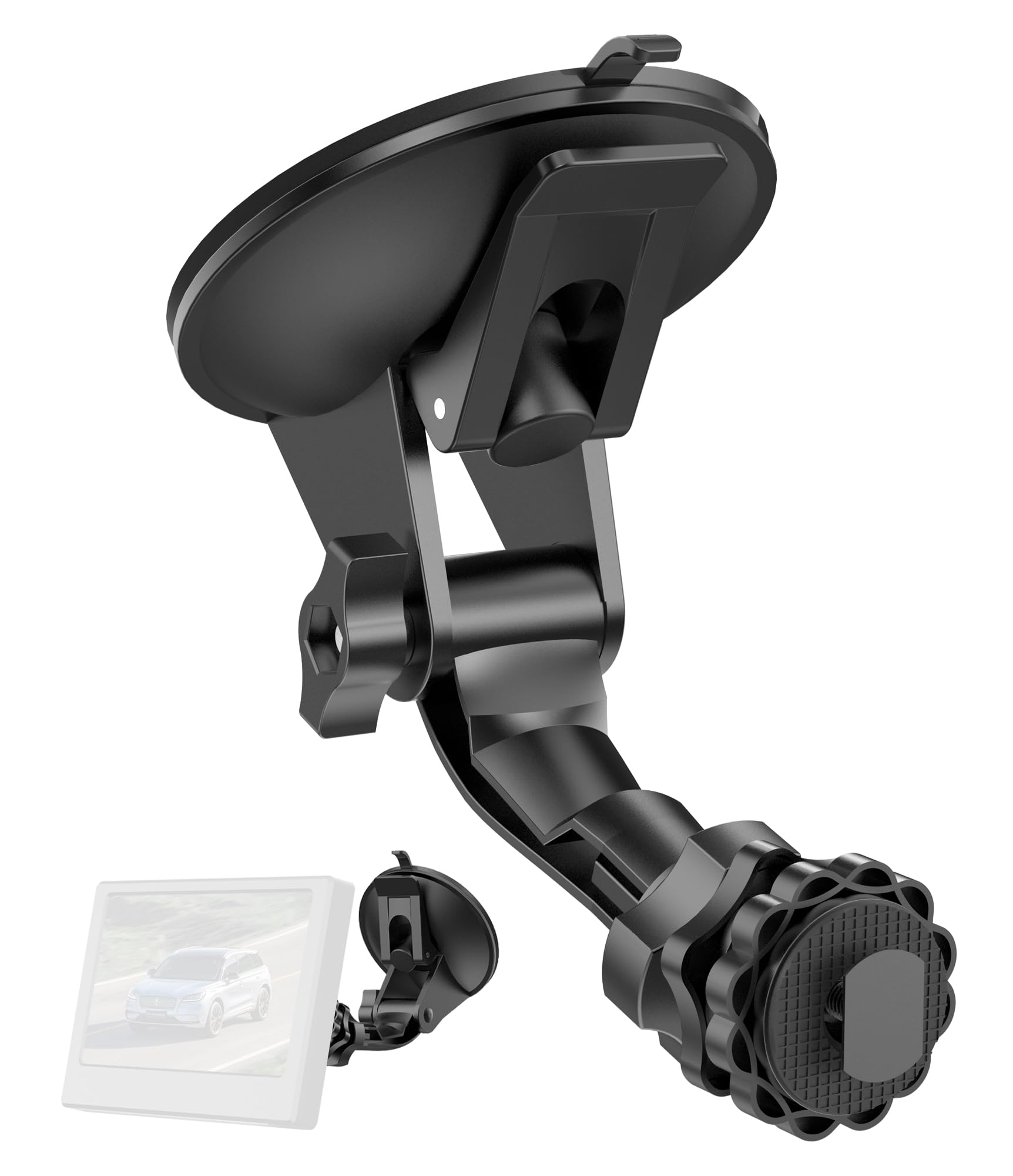 Pixelman Backup Camera Monitor Mount,(7/9 inch) Large Dual Suction Cup Reverse Camera Monitor Mount,Windshield Holder for Rear View Monitor,Car Display Monitor Bracket for RVs,Trucks,Vans