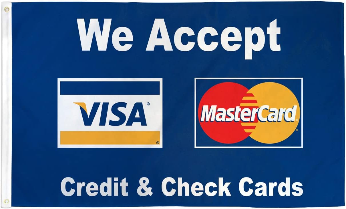 Amazon.com: Visa Mastercard Flag 3x5ft Poly - Perfect for businesses ...