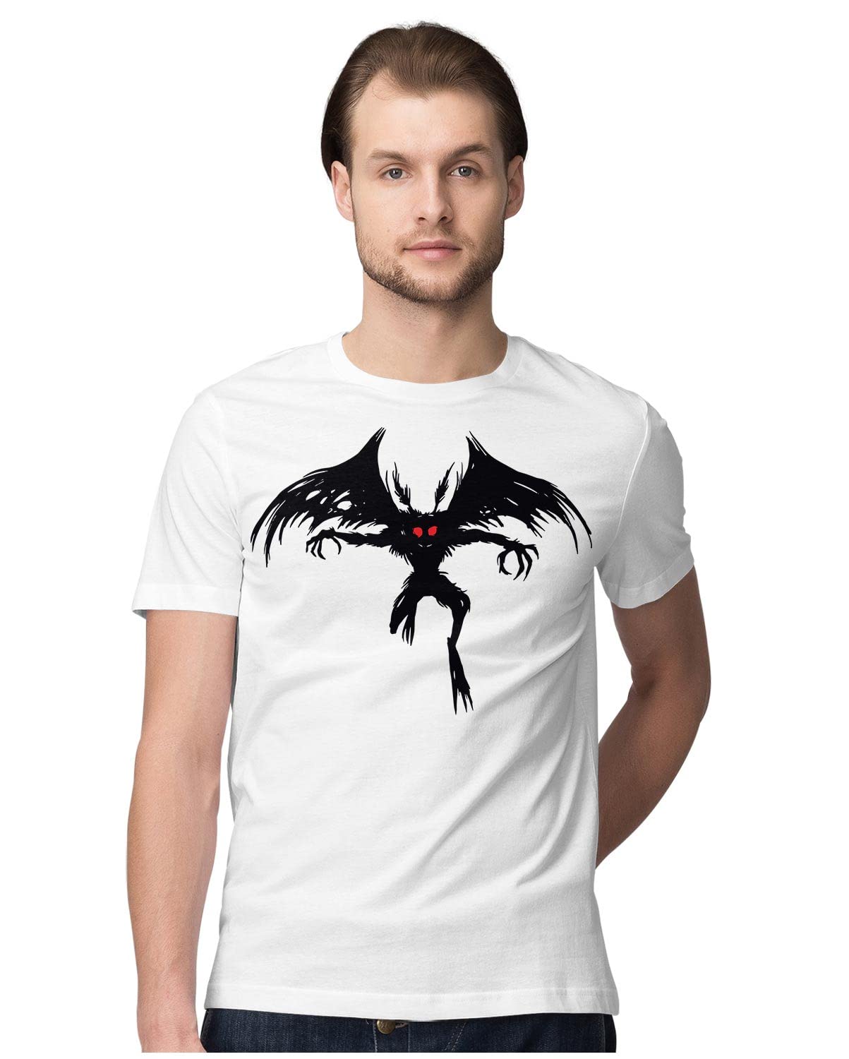 HeybrohMen's Regular Fit T-Shirt Mothman - Urban Legend 100% Cotton T-Shirt