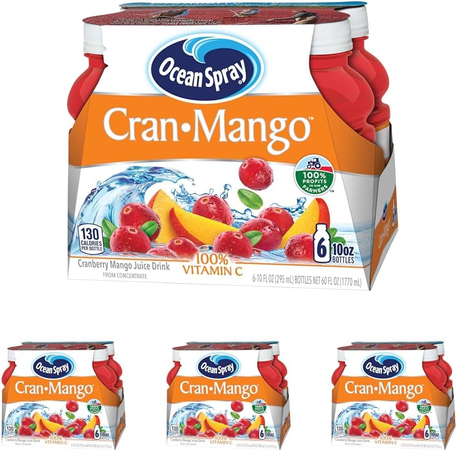 Ocean Spray Cran-Mango Juice Drink, 10 Ounce Bottle (Pack of 24)