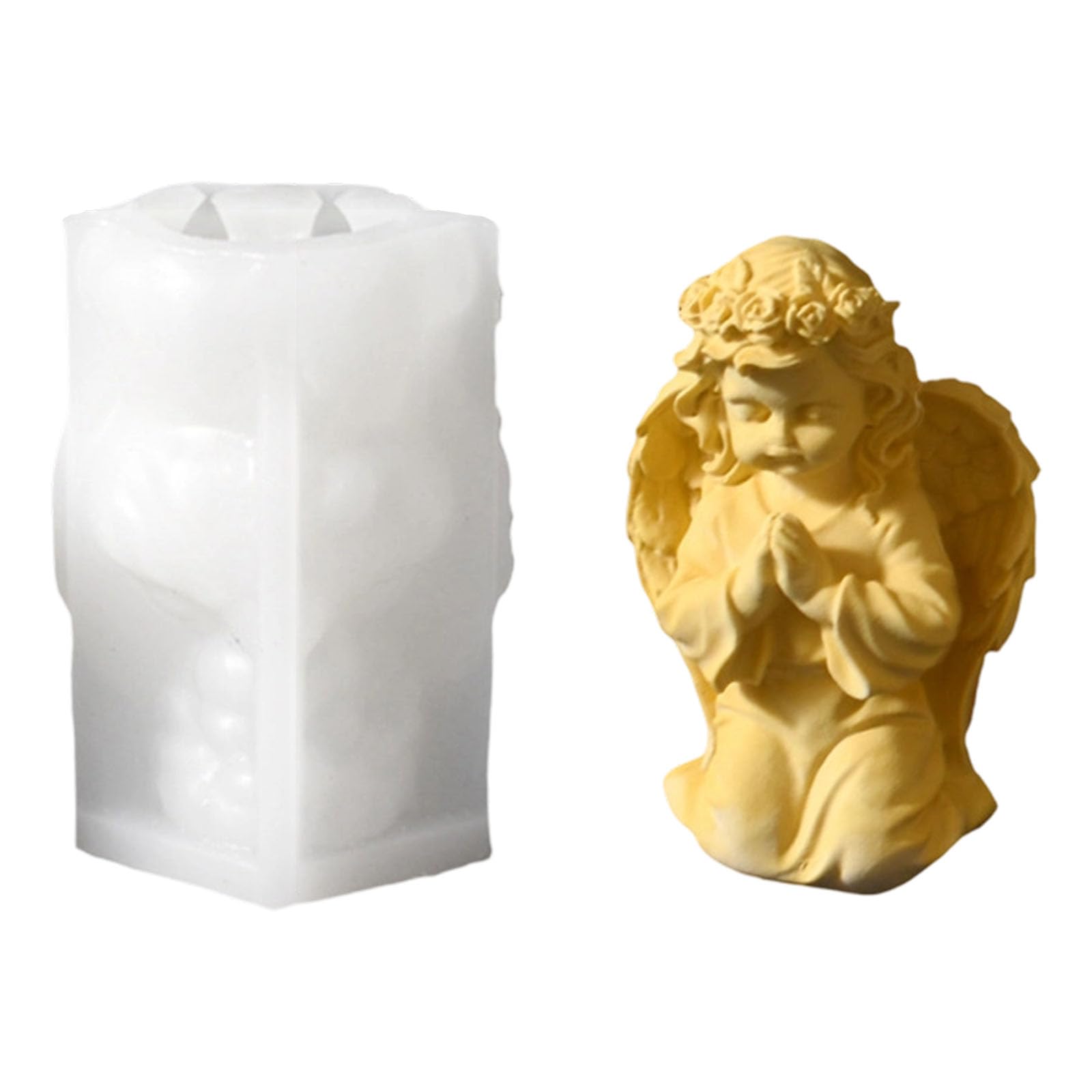 Jazuaiao Detailed Cherubim Elastomer Flame Cast with Release for Creative Undertakings Silicone Patron Cherubim Cast