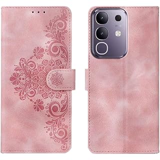 AmazonBasics Vivo T4X Flip Case - Pink Flower - 5G