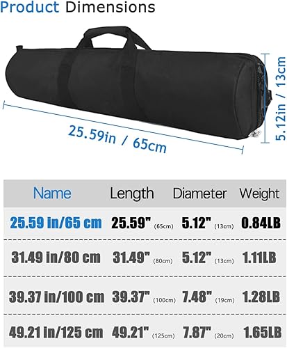 Miniatura 5 de Bolsa de transporte para trípode de 25 pulgadas31 pulgadas39 pulgadas49 pulgadas para soportes de luz, soporte de pluma, paraguas y accesorios de