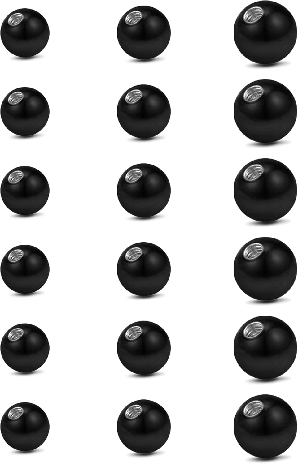 JFORYOU 14G Black Replacement Balls for Piercing Jewelry