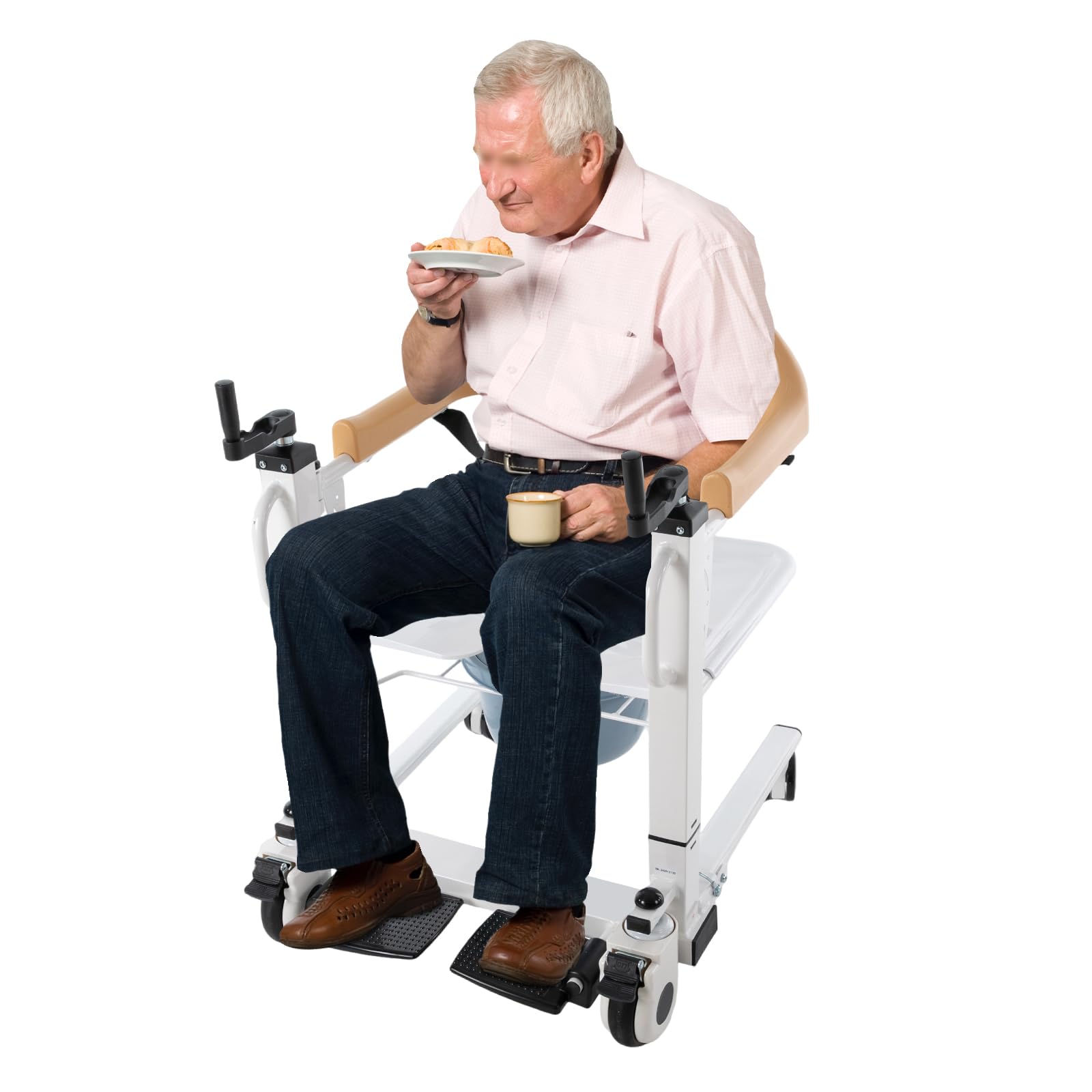 Hydrauliczny podnośnik dla pacjentów, 100 kg, wózek inwalidzki, 180°, regulacja wysokości 40-60 cm, dla pacjentów, dla seniorów, pacjentów, bezpieczny transfer
