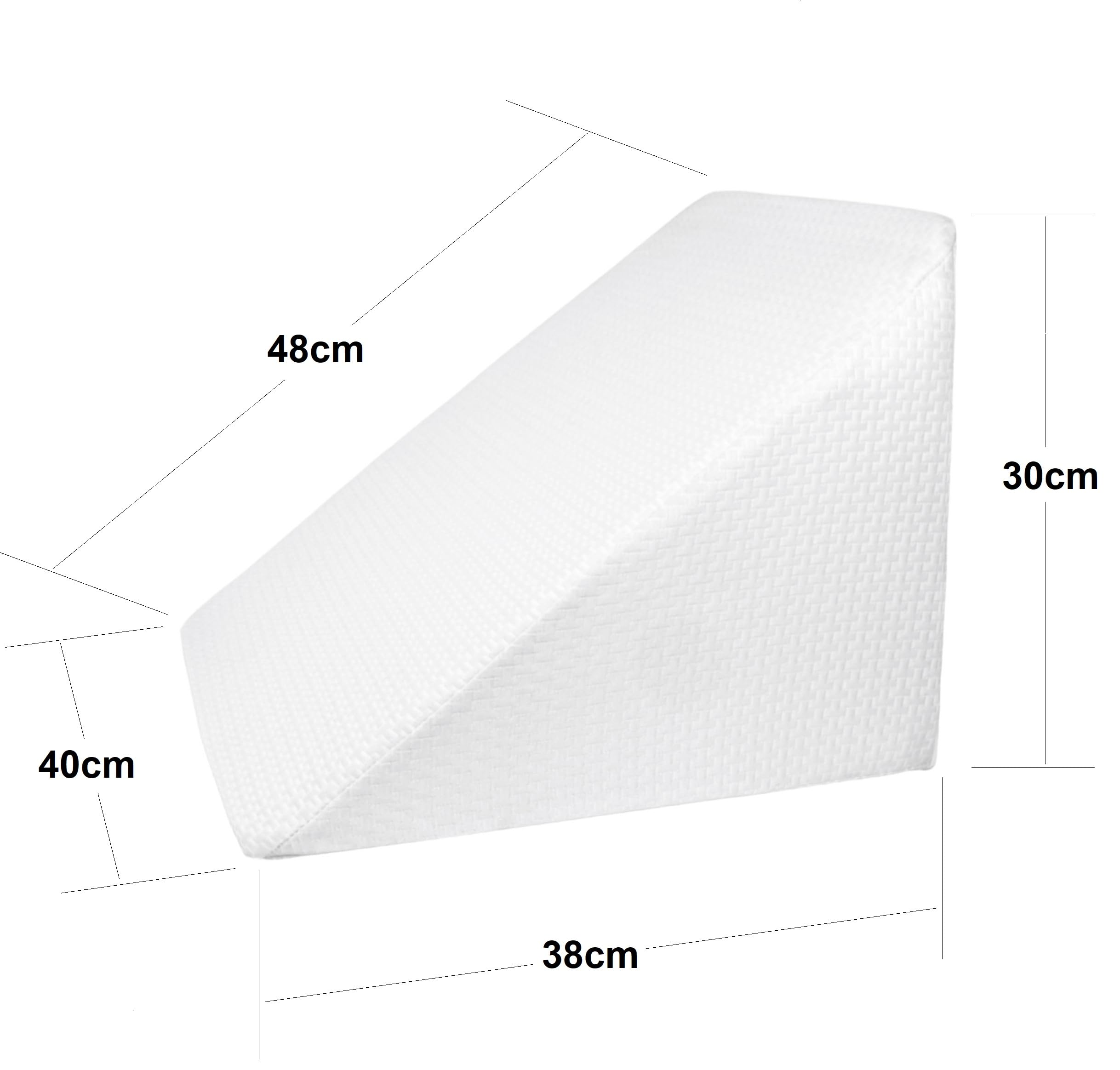 Almohada de Lectura cojín con Forma de cuña para sofá y Cama. Cojín de Espuma Desenfundable para Leer o Trabajar con Ordenador Inclinando la Espalda Acostado (Blanco)