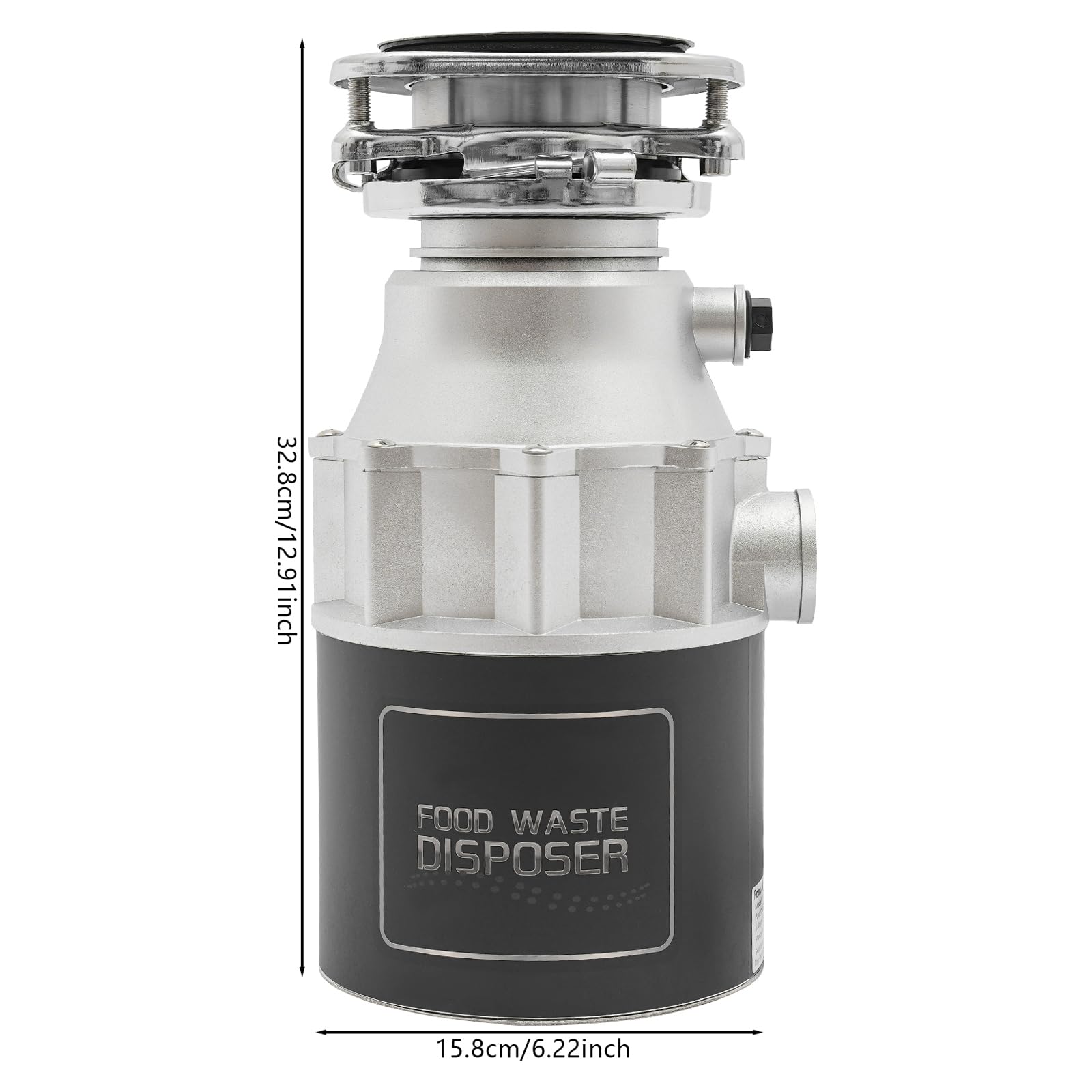 Food Waste Disposer 3/4hp 560W Stainless Steel Garbage Disposals Kitchen Sinks Electric Silver&Black Food Waste Disposer