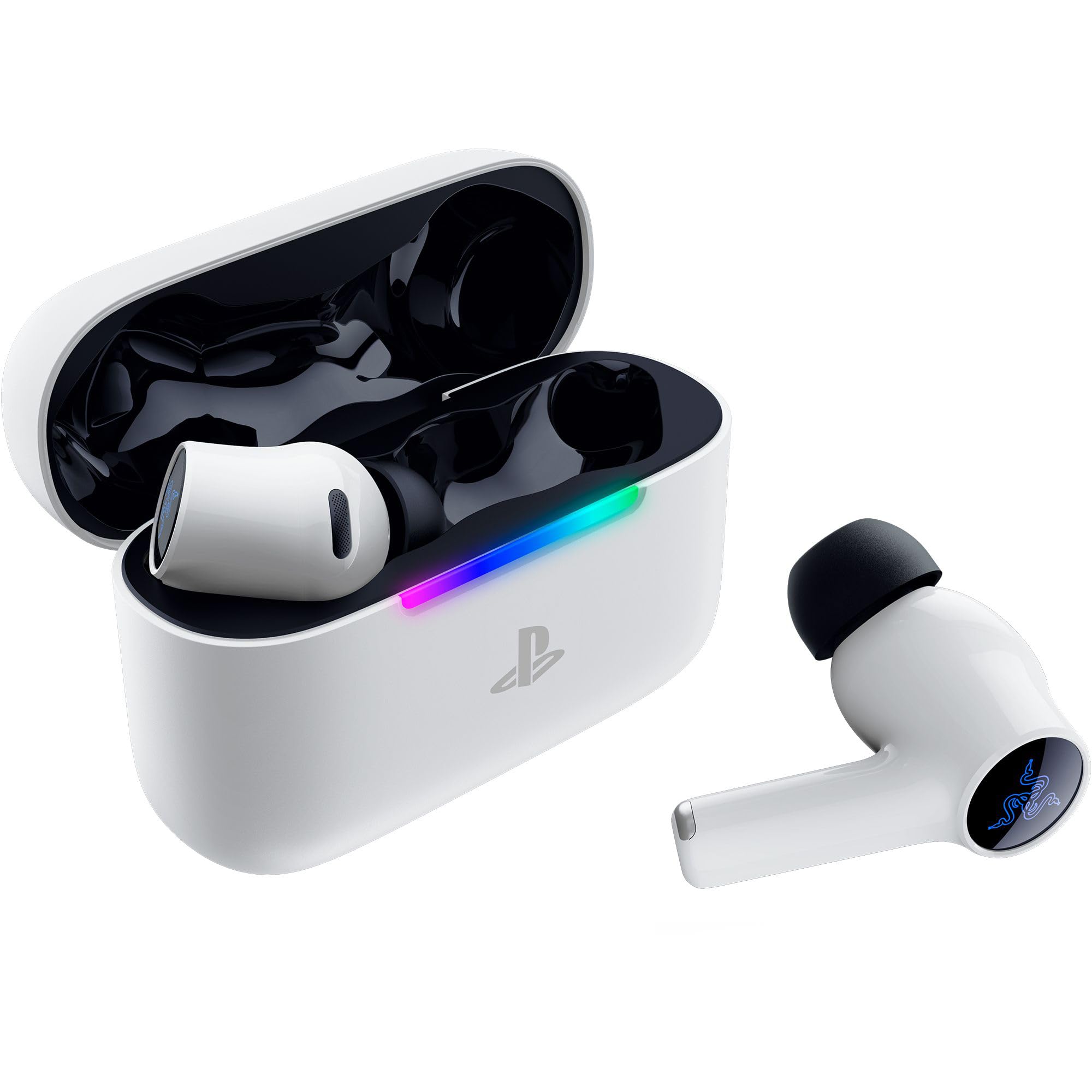 Razer Hammerhead V3 X HyperSpeed PlayStation - Kabellose Multi-Plattform-Gaming-Ohrhörer - HyperSpeed Wireless & Bluetooth - 40 Std Akkulaufzeit - Wasserabweisend IPX4 - THX Spatial Audio | Weiß