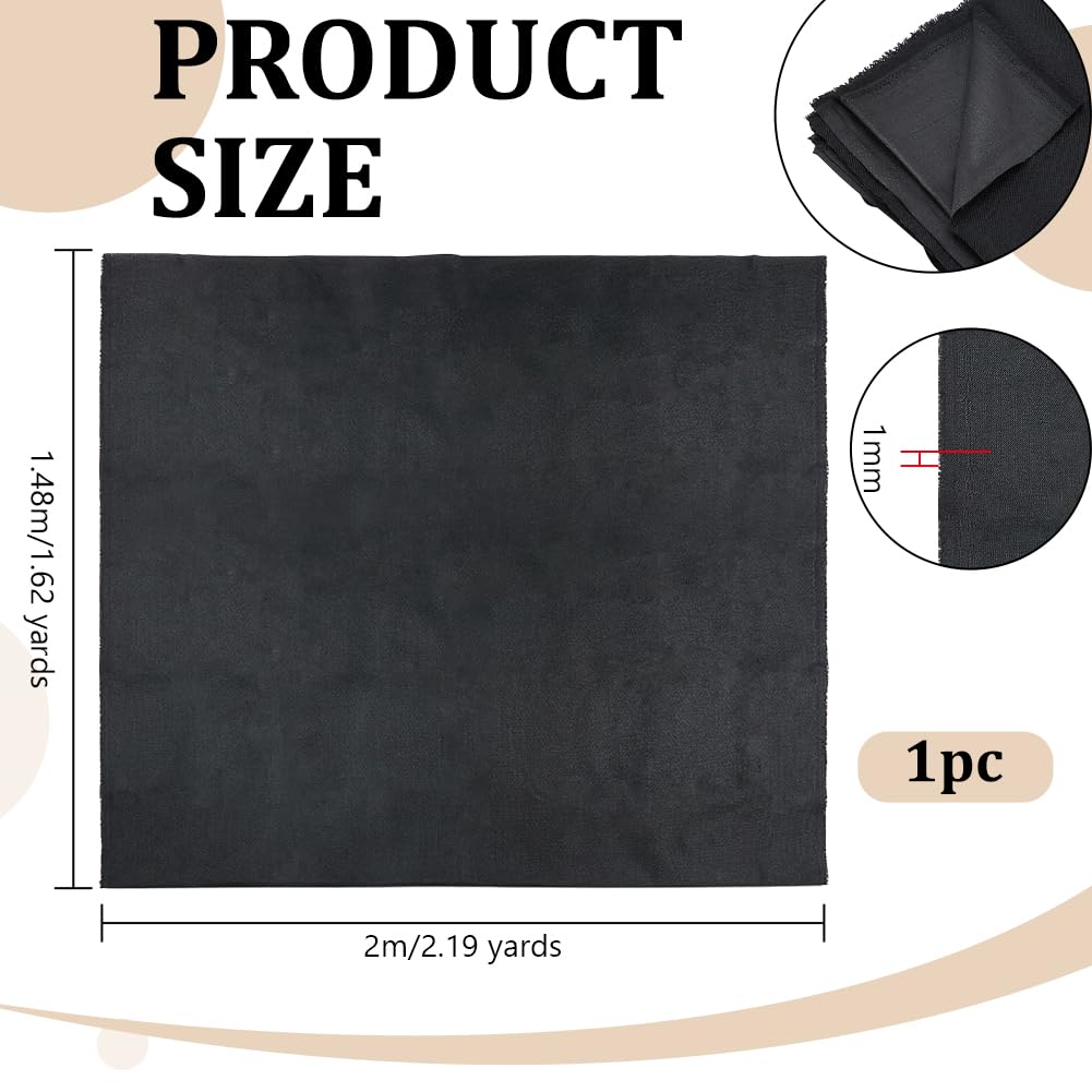 PH PandaHall 2m Tissu d'Ameublement en Toile Tissu Imitation Lin 1.4m de large Tissus à Coudre en Polyester Noir Tissus de Remplacement pour Canapé Couth Coussins Chaises Maison Extérieur Décoration