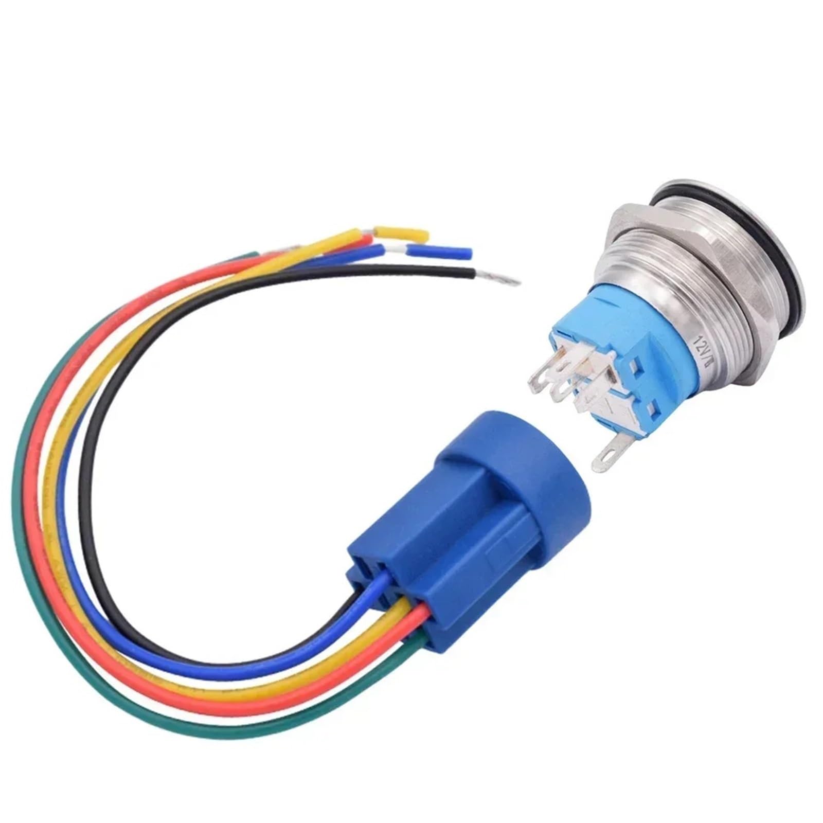 Thlevel 6Pcs Interruttore A Pulsante Autobloccante A Con LED 12V 12mm