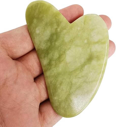 Loveliome - herramientas de masaje facial de raspado, tablero de piedra de guasha de jade cristalino para terapia de acupuntura, spa, tratamiento de