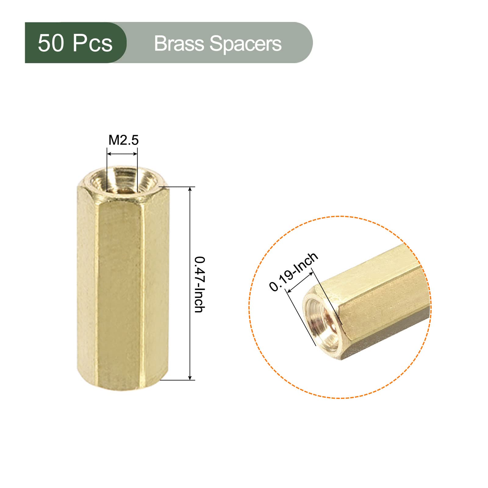 YOKIVE M5 Messing Abstandshalter 15mm - 5 Stück Für PCB Und Elektronik