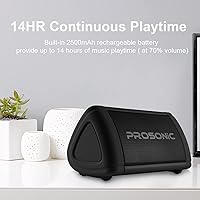 Vista 3 de Prosonic BT3 - Altavoz Bluetooth inalámbrico portátil con sonido estéreo de 10 W y refuerzo de graves - Sonido rico y graves intensos - Bluetooth