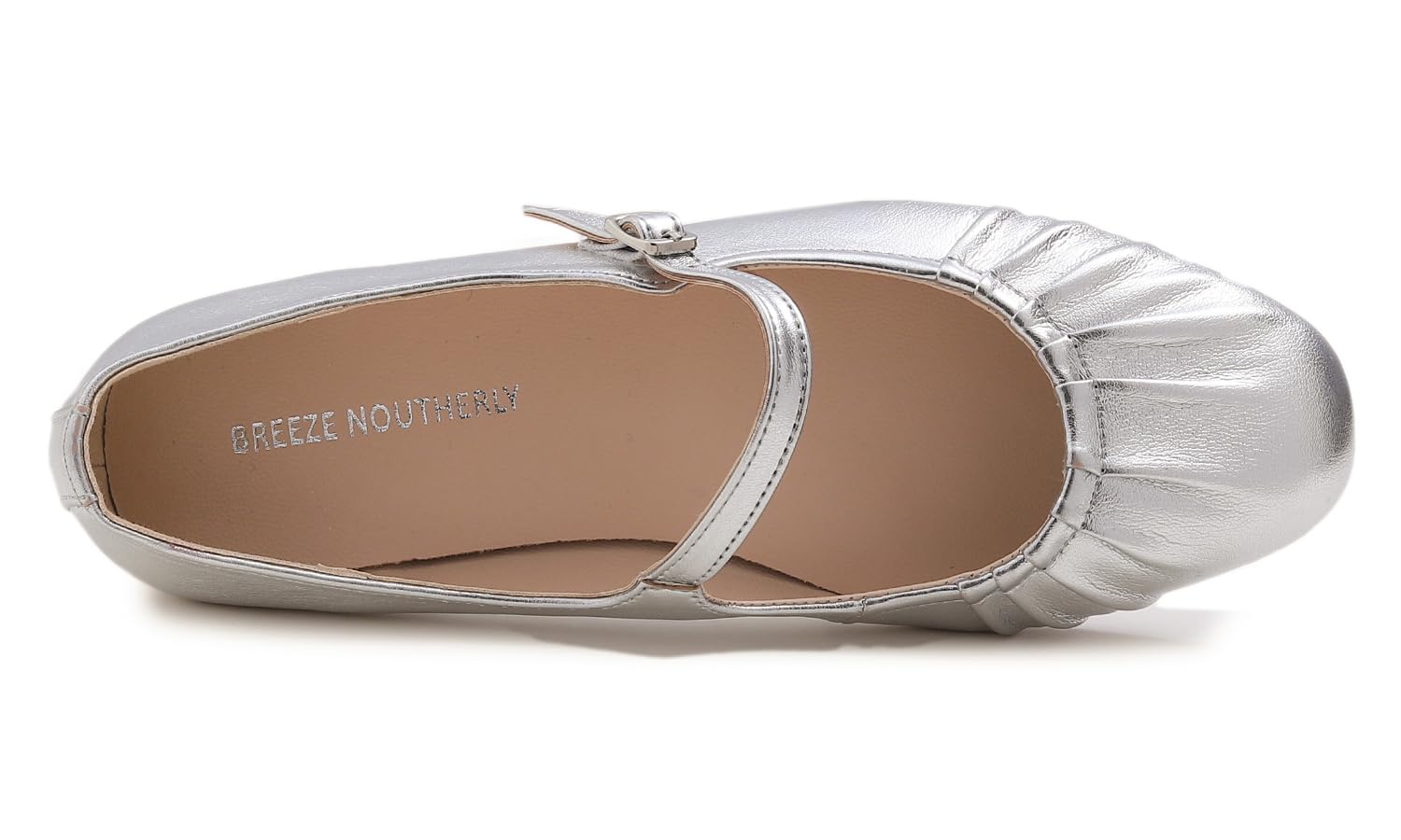 Square Toe Wrinkle Mary Jane Halbschuhe,Flache Freizeittanzschuhe Quadratische Zehe Fältchen Mary Jane