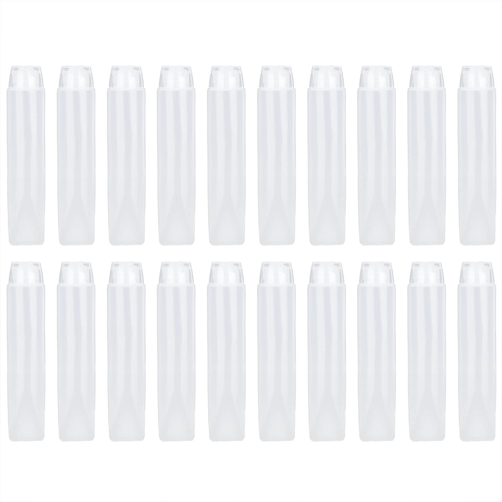 20 Stück Leere Quetschtuben, Nachfüllbare Kunststoff Quetsch Kosmetik Softtube Flaschen mit Klappdeckel, Reise Probenverpackung Aufbewahrung für Shampoo, Gesichtsreiniger (50ml)