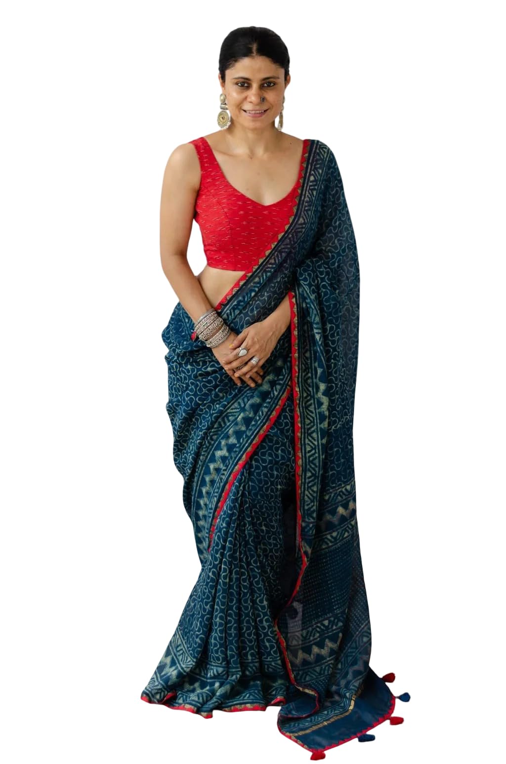 Kota Doria Printed Saree for Women with Running Blouse Piece, Digital Print Traditional Ethnic Saree, Lightweight Soft Cotton Blend Drape, Casual & Office Wear Saree-picture-53