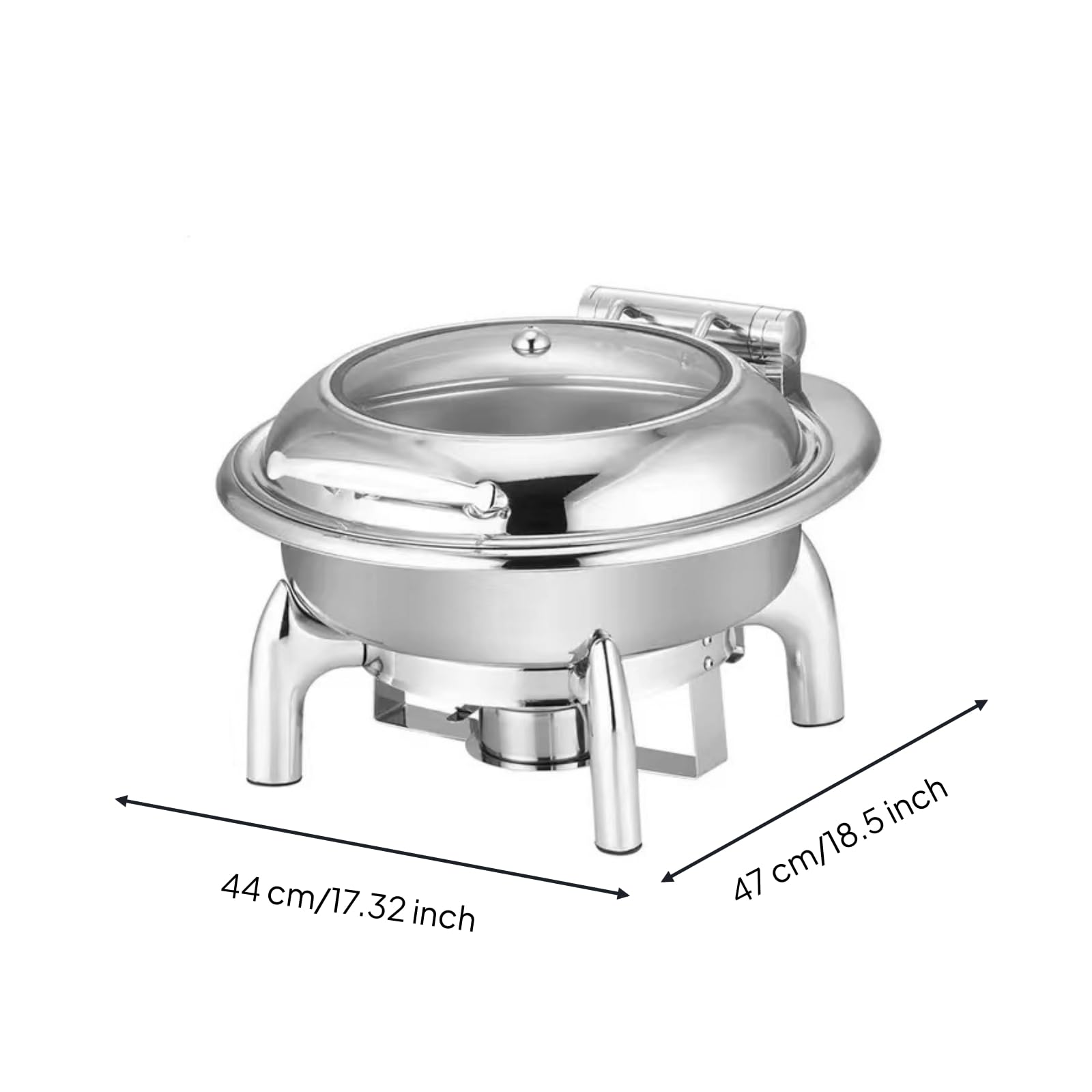 Qianly Scaldavivande con Coperchio in Vetro Professionale Scaldavivande in Acciaio Inox da Tavolo Chafing Dish per Ristoratori, Rettangolare, Con Telaio Di Lusso Display Digitale, Doppio Scomparto