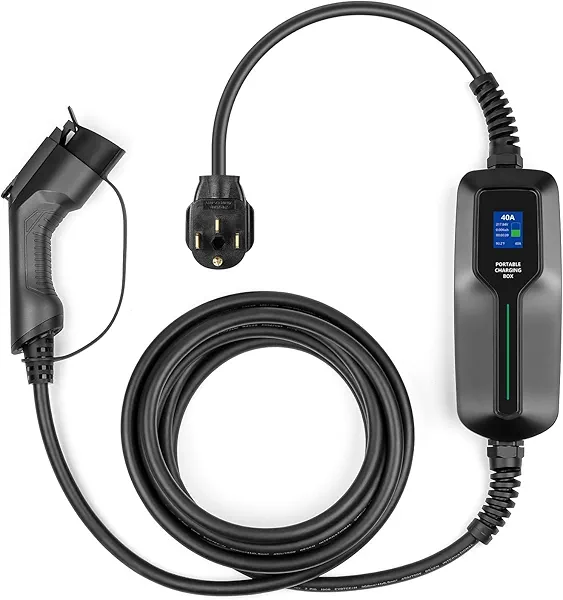 LEFANEV 40Amp EV Charger Level 2,25ft NEMA 14-50 9.6KW Portable Electric Vehicle Charging Station for Electric and Hybrid Vehicles
