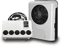 Ar condicionado de caminhão 12V 10000BTU elétrico dividido ar condicionado unidade CA de estacionamento 12 volts para semi caminhão, motorhome, trator, trailer, trailer, trailer, automotivo,