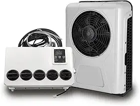 Ar condicionado de caminhão 12V 10000BTU elétrico dividido ar condicionado unidade CA de estacionamento 12 volts para semi caminhão, motorhome, trator, trailer, trailer, trailer, automotivo,