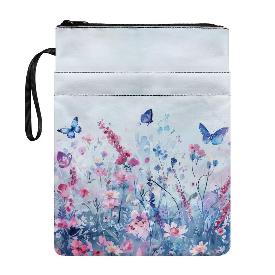 Wanyint Book Sleeve for Girls Book Protector with Zipper and Front Pocket Book Cover for Cat Lovers Book Lovers 11.4 x 8.7 Inch