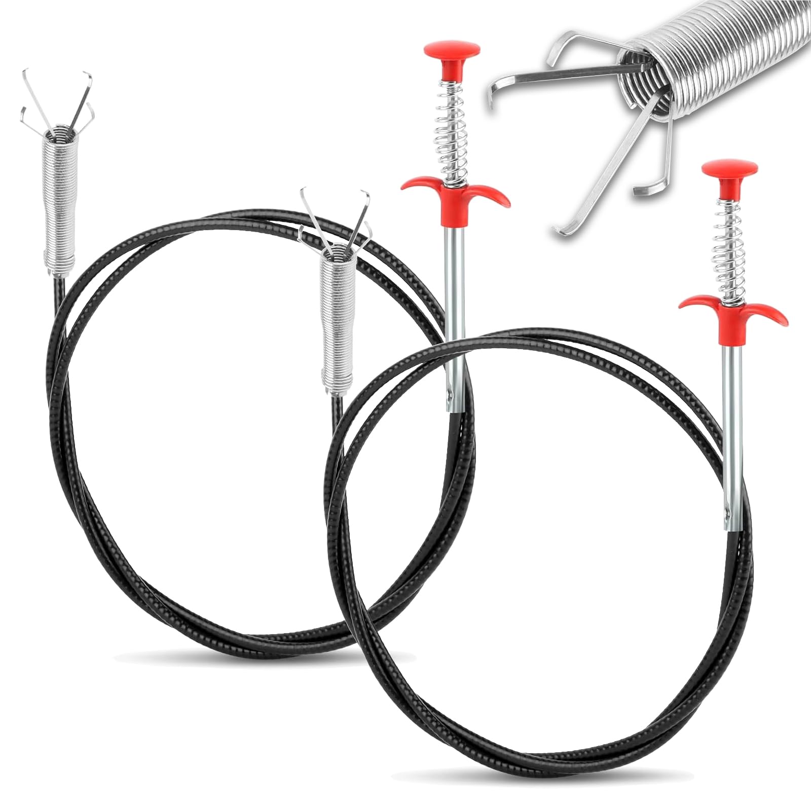2 Pinzas De Garra Flexible 200cm - 4 Garras, Para Desatascar Tuberías, Lavabos Y Alcantarillas
