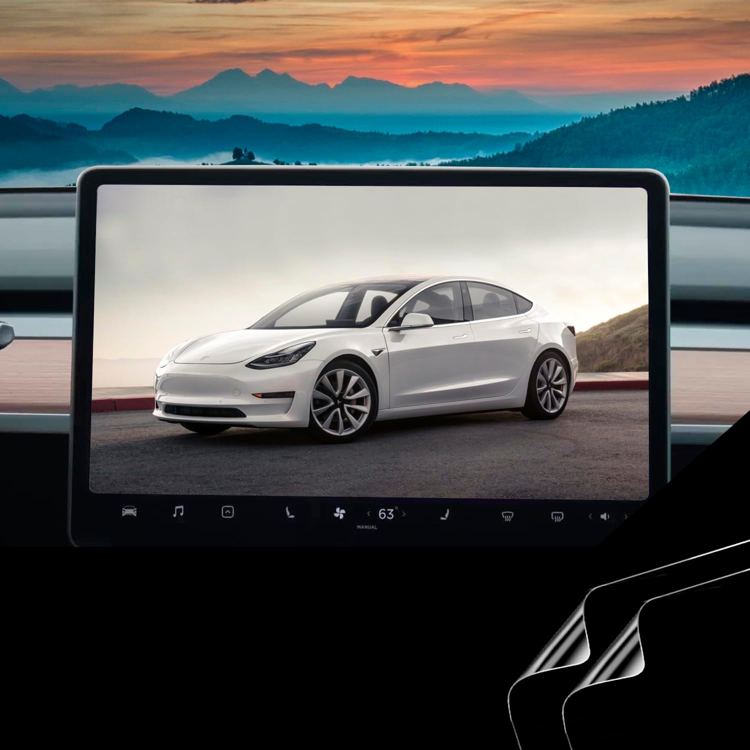 Anti Glare Matte Screen Protector for 2023 Tesla Y Main Display 2 Pack (Model Y)