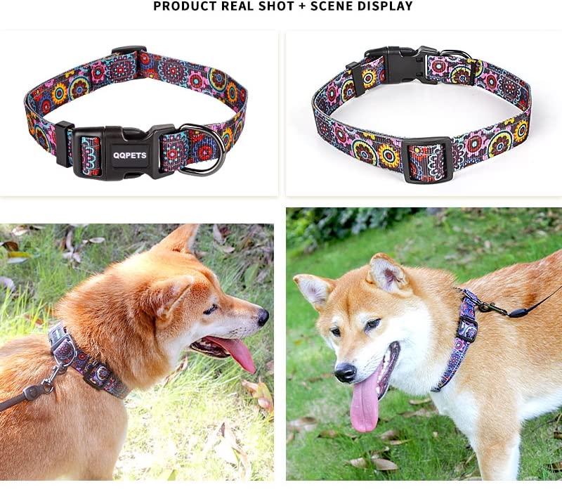 Cosyhome london Adjustable Nylon Dog Collar with Patterns, Soft Comfy Pet Collar for Small Medium Large Dogs (blue bones, m) - Image 3