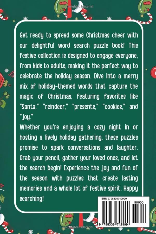 Stocking Stuffers: Christmas Word Search Puzzles Large Print: Fun and Festive Word Find Puzzle Book for Kids, Teens, Adults, and Seniors – Perfect for Holiday Brain Games and a Great Christmas Gift image 3