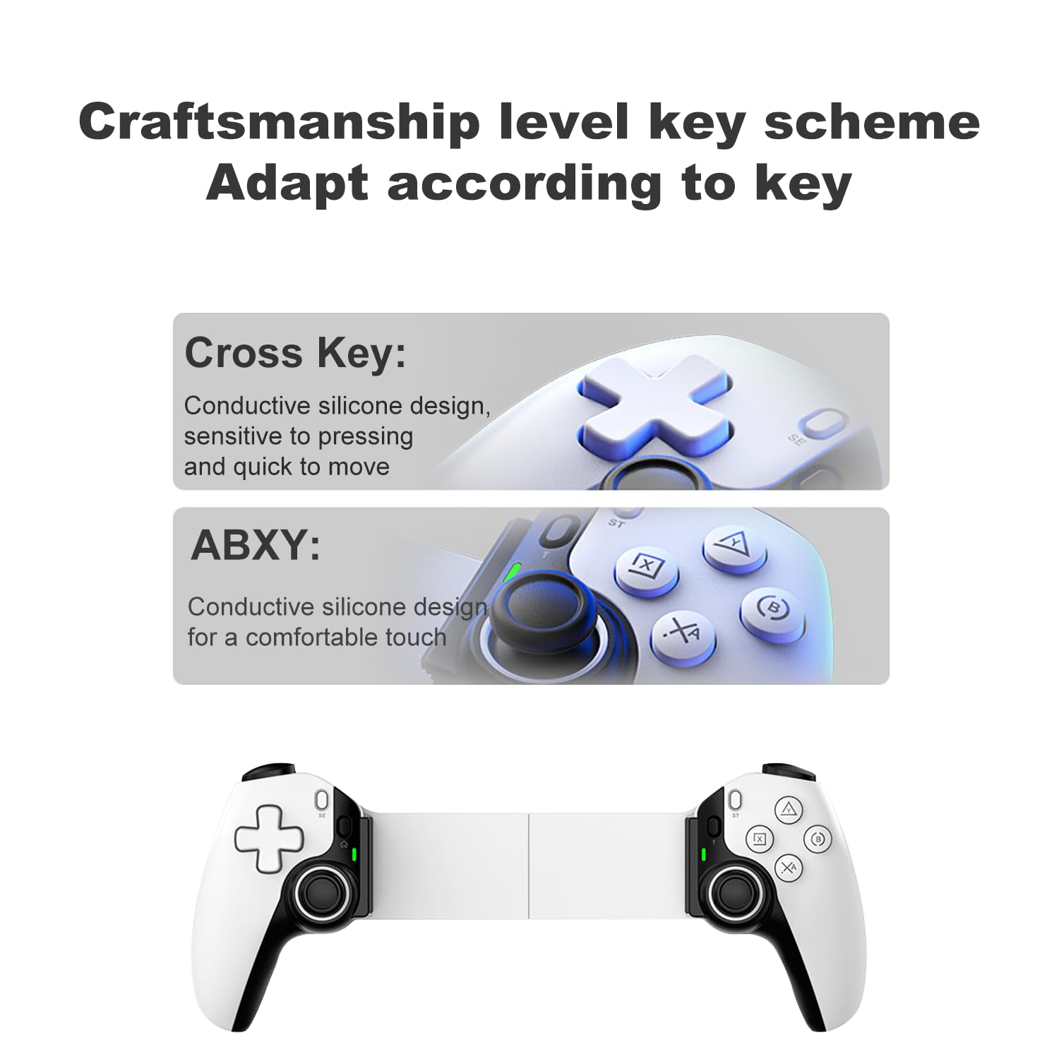 Megadream Handy Controller für iPad/Tablet (5-11in kompatibel), Handheld Gamepad für PS3/PS4/Xbox/PC, Cloud Gaming mit Hall-Effekt-Joysticks&Trigger,2 Programmierbare Rücktasten (Schwarz)