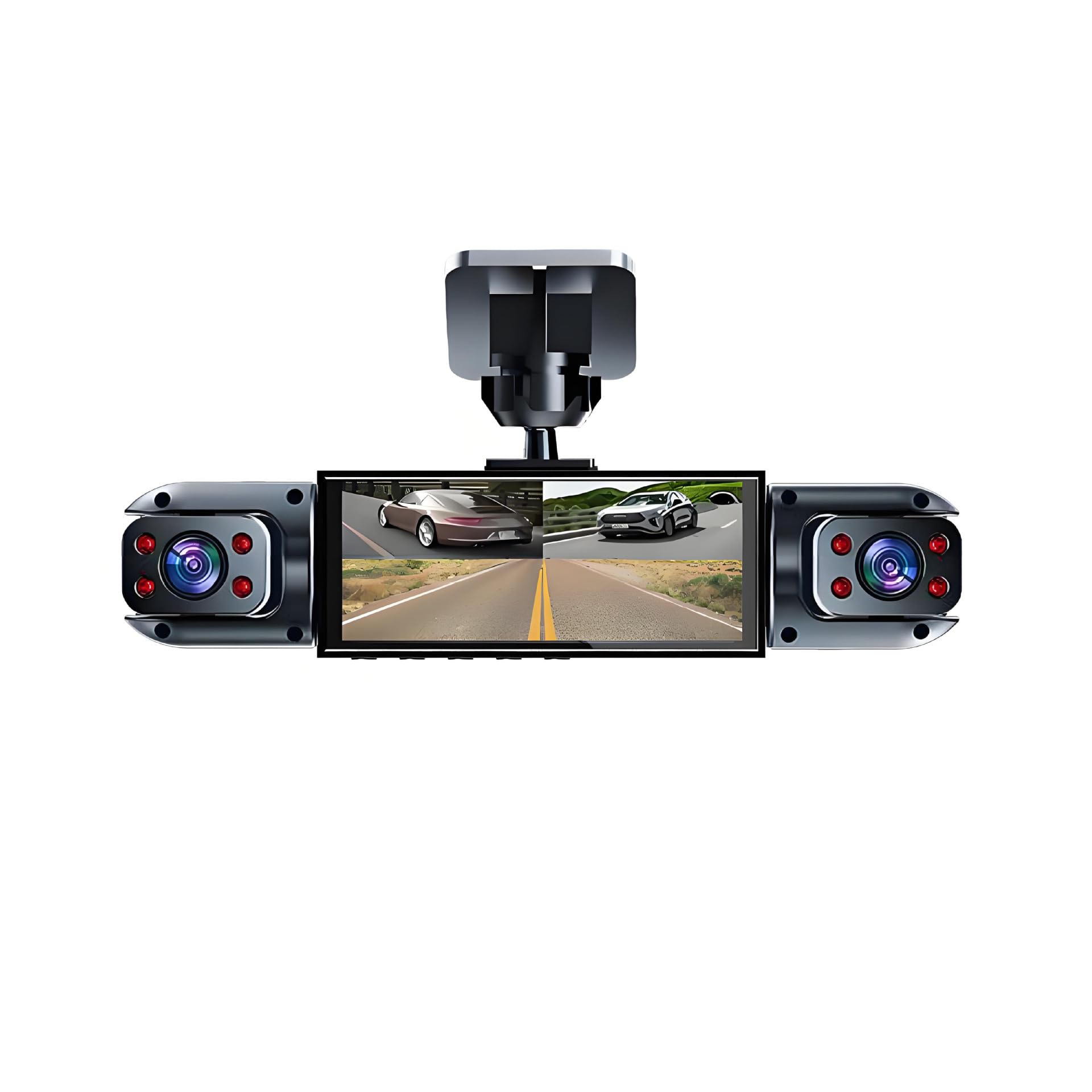 4-kanałowa kamera samochodowa do samochodów, aplikacja WiFi 360 stopni ochrona panoramiczna WDR, przednie kamery wewnętrzne i tylne, obrotowy obiektyw IR Night Vision 1080P + 480 * 3 jednoczesne