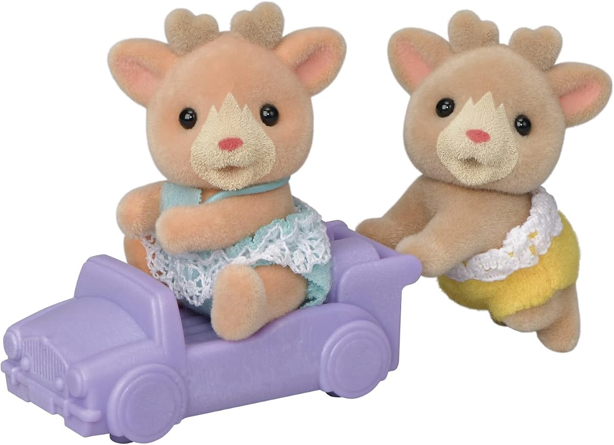 Calico Critters Reindeer Twins, juego de 2 figuras de muñecas coleccionables